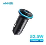 מטען מהיר לרכב 52.5W מבית ANKER עם חיבור Type C ו-USB